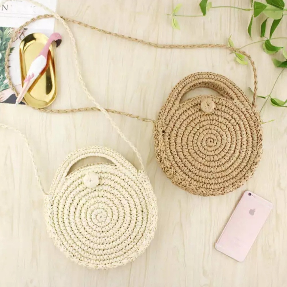 Sale!🆕Straw Circle Beach Handbag Bohemian Rattan